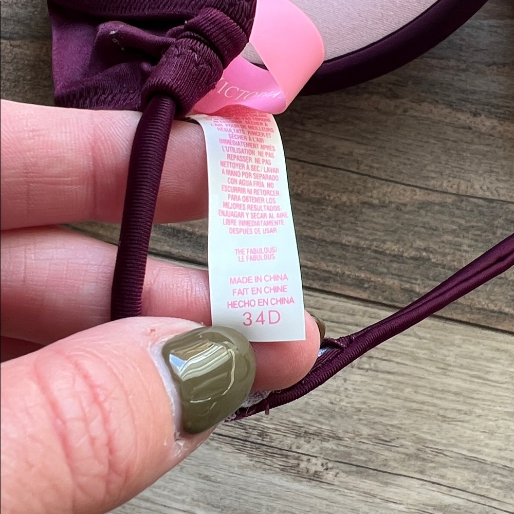 victoria secret fabulous push up bikini top eggplant purple - Picture 3 of 5